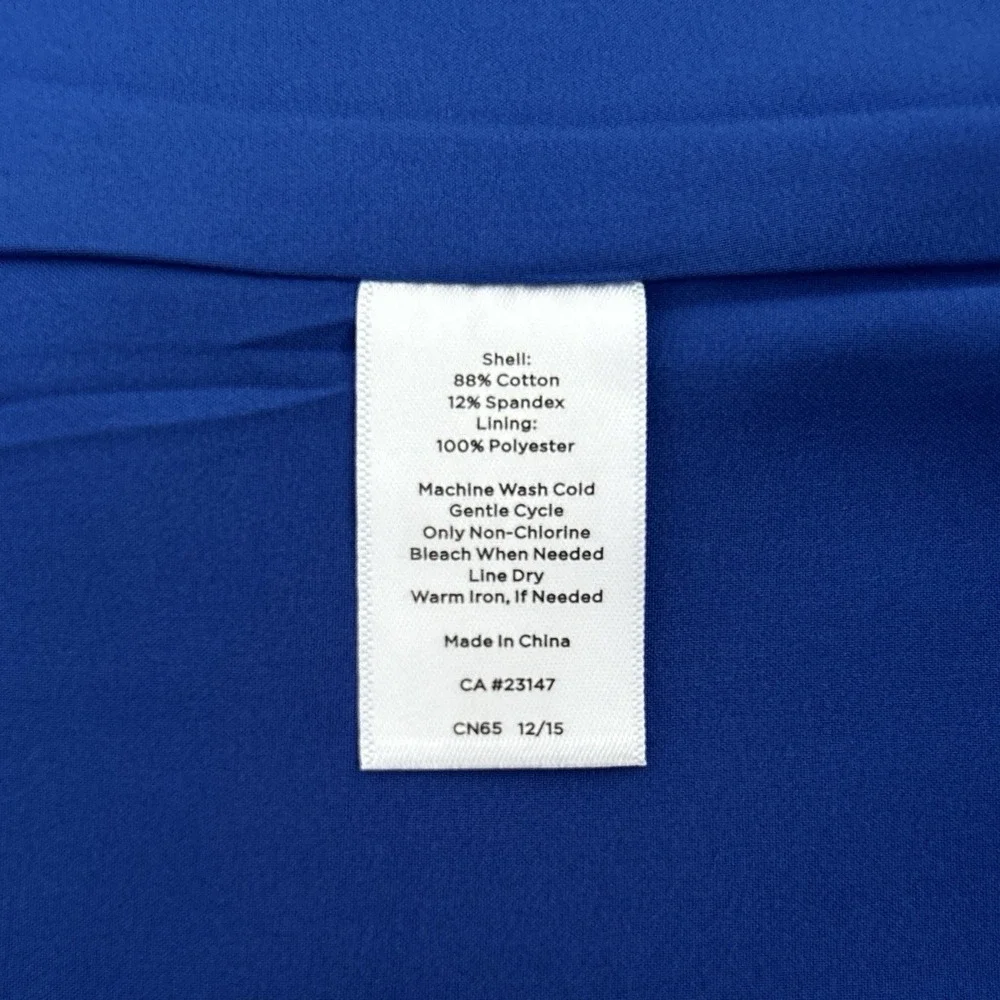 Talbots Women Size 20 Blue Gold Zipper Closure Straight Pencil Cotton Skirt NWT
